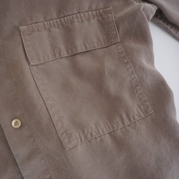 Aritzia Babaton Taupe Utility Pocket Button Down Dress Shirt 2XS - Picture 8 of 11